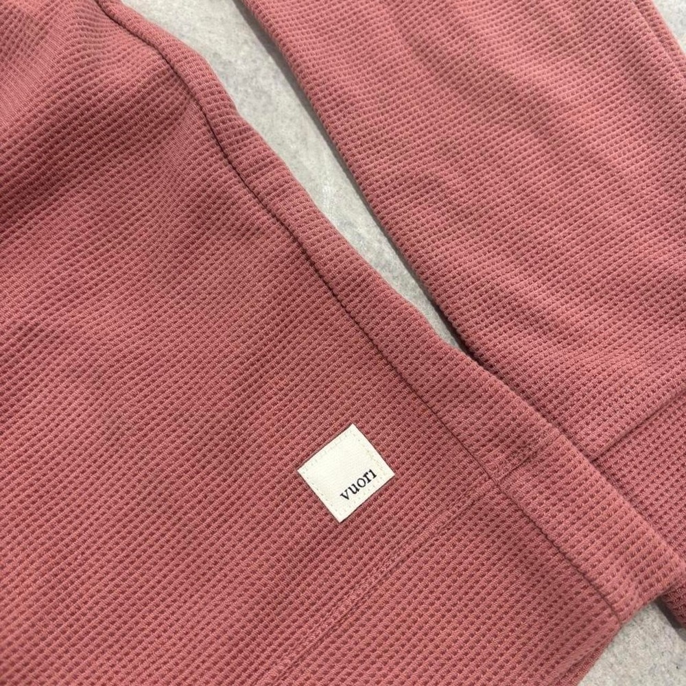 Vuori Waffle Knit Hoodie Solid Mauve Size Small - Picture 3 of 5